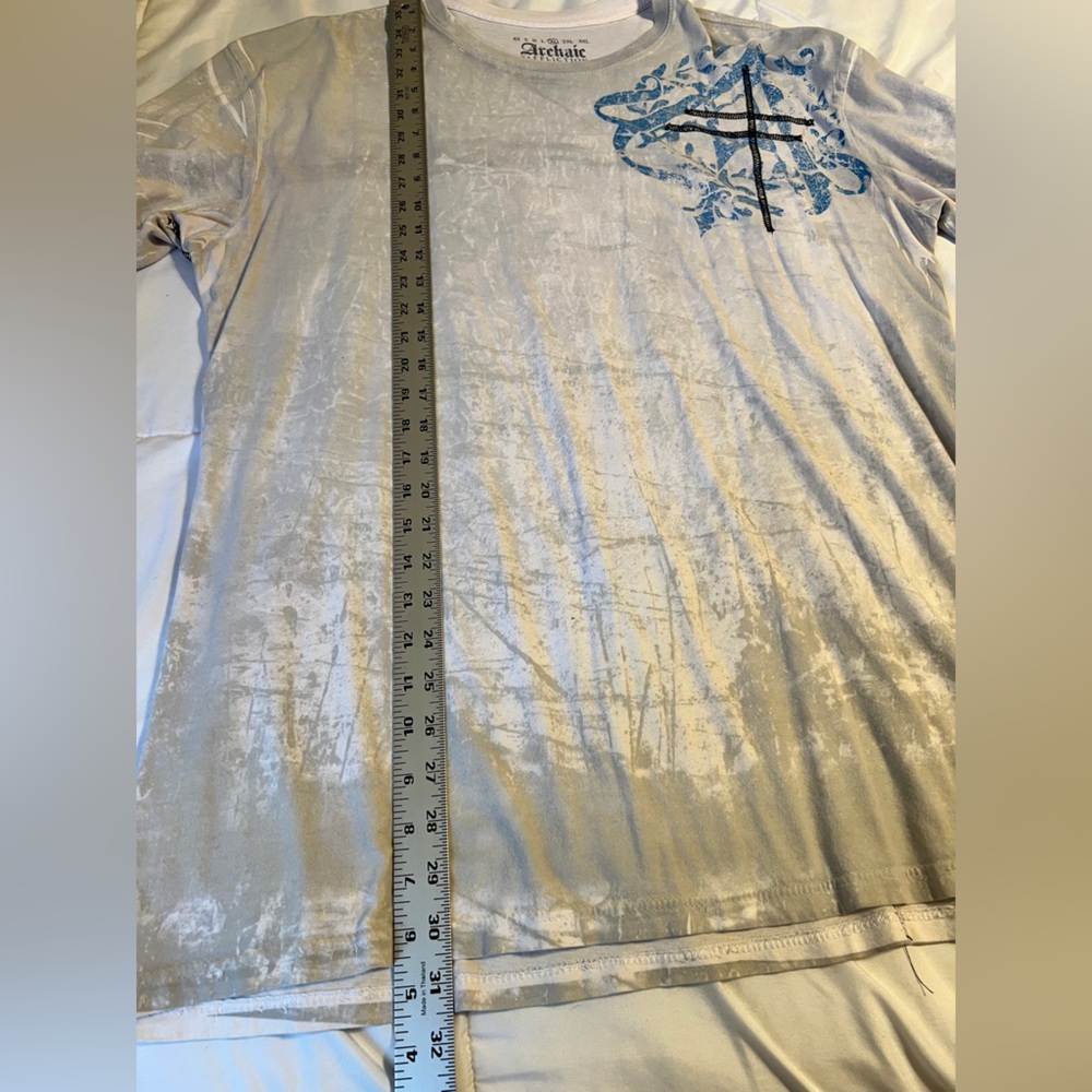 Vintage Y2K Archaic Affliction Mens Wings Blue Gray T Shirt Graphic X-Large XL - Picture 5 of 6